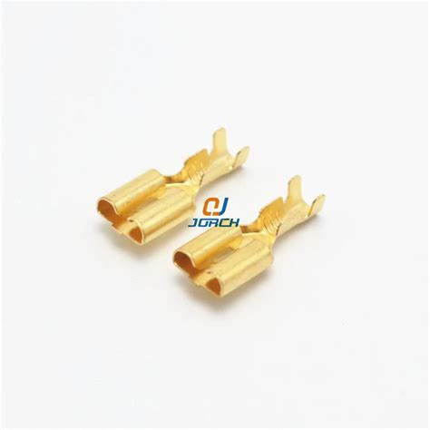 Pcs Mm Female Crimp Terminal Connector Gold Brass Car Speaker