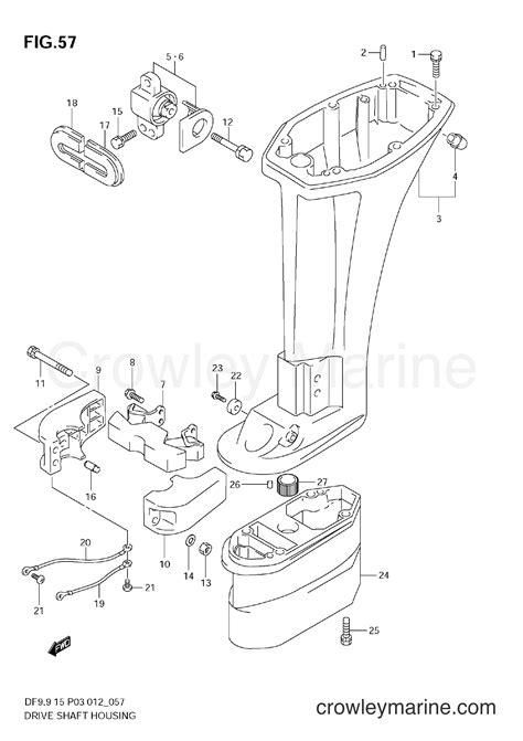 Drive Shaft Housing Df Th Serial Range Four Stroke Outboard