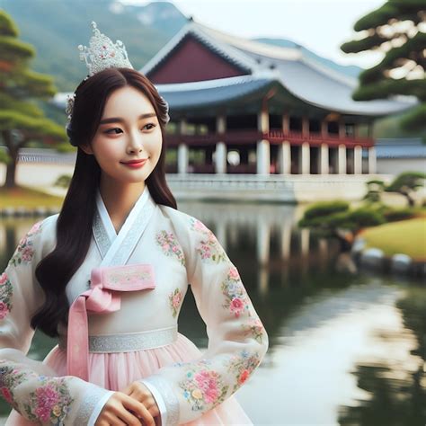 Premium Photo Korean Woman Wearing Traditional Korean Hanbok