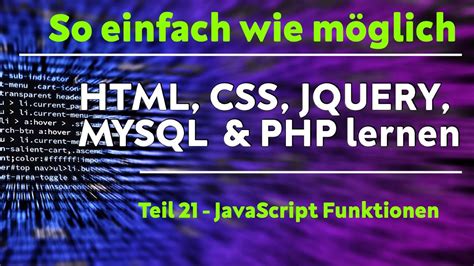 Programmieren Lernen Teil Javascript Funktionen Youtube