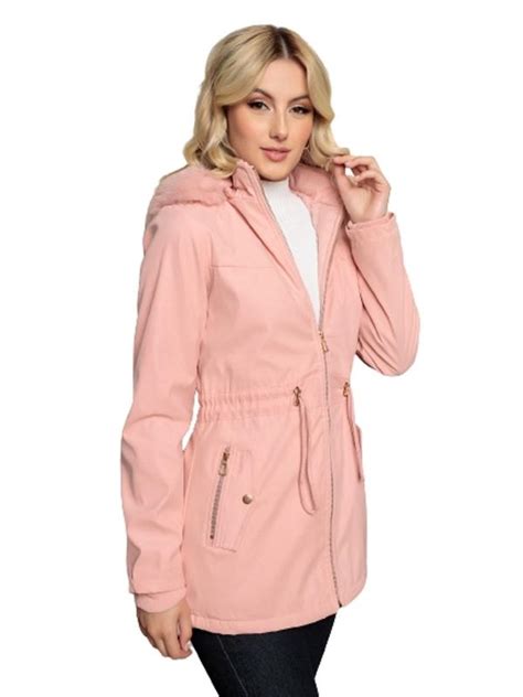 Sobretudo Forrado Feminino Parka Casaco Peluciada M K Shop Casaco