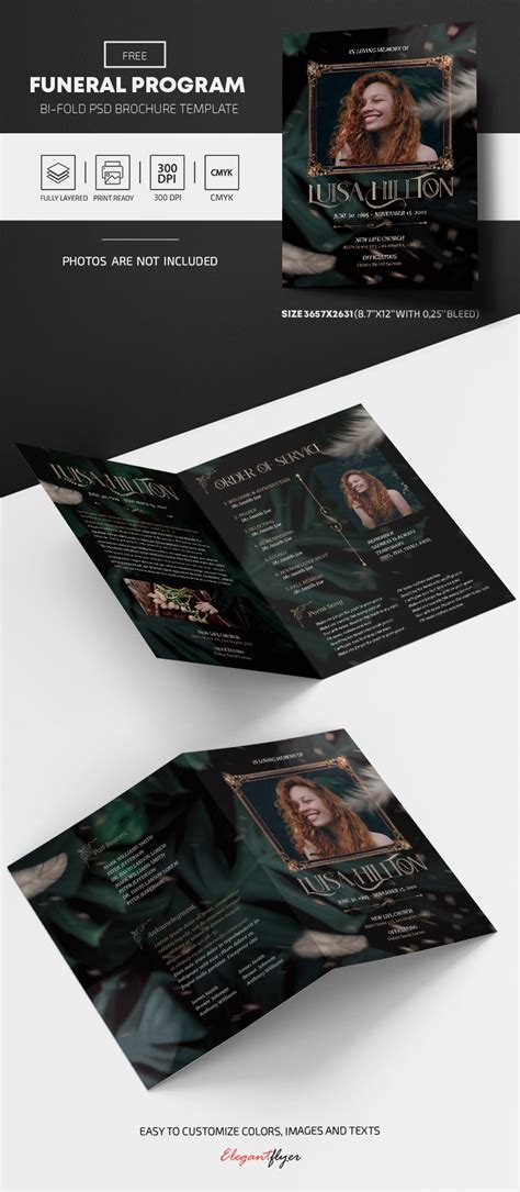 Funeral Program Free Bi Fold Brochure Psd Template 10033401 By Elegantflyer