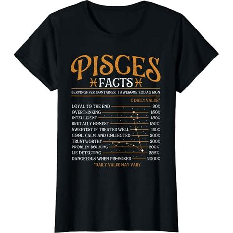 Pisces Facts Astrology Horoscope Zodiac Sign T Shirt