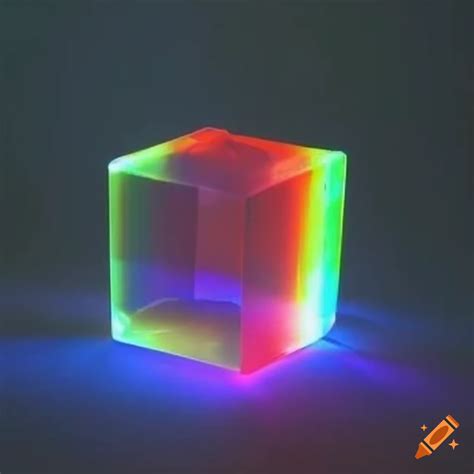 Abstract Art With Colorful Lasers And A Glass Cube On Craiyon