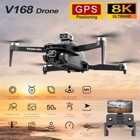 Drone V168 MAX PRO GPS 8K Professionnel avec Caméra HD 5G WIFI FPV