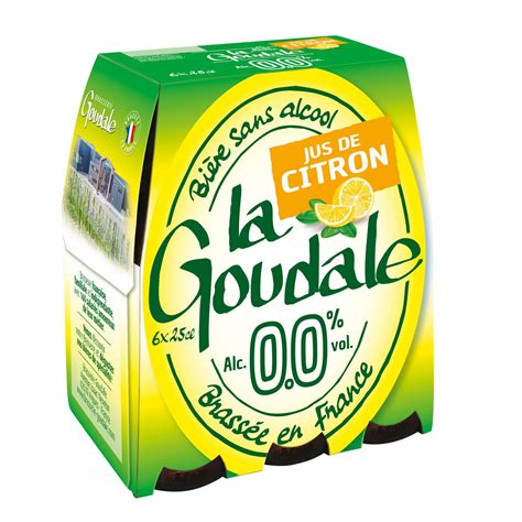 Bière Jus De Citron Sans Alcool LA GOUDALE le pack de 6 bouteilles de