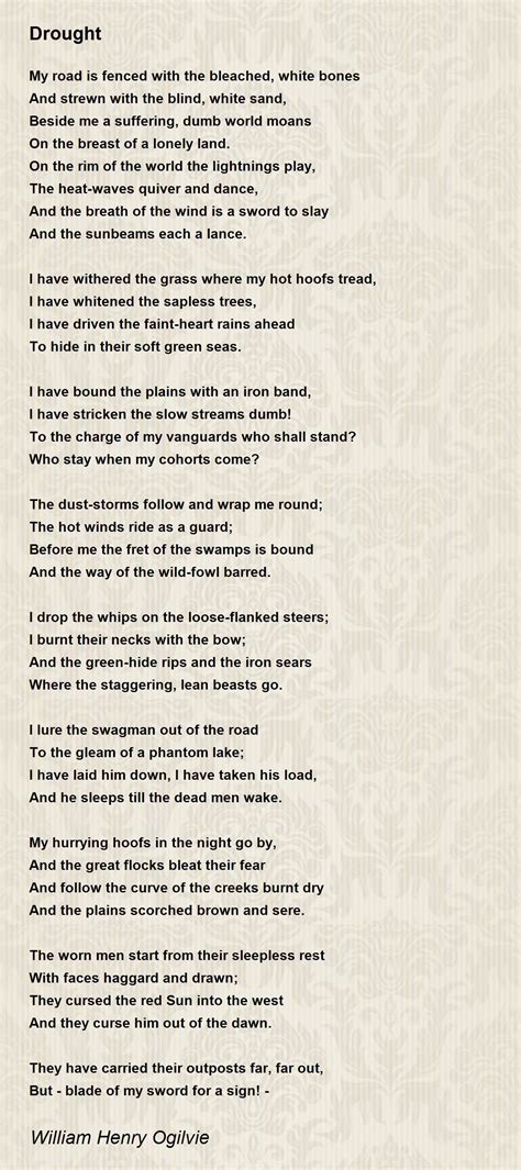 Drought Poem By William Henry Ogilvie Poem Hunter