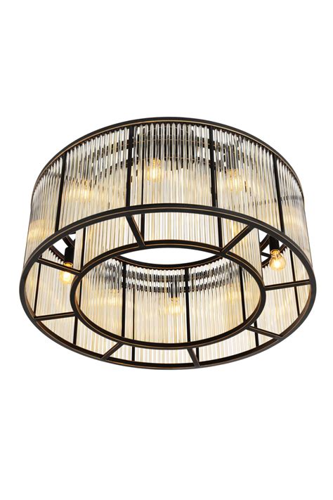 Ceiling Lamp With Drum Shaped Lampshade Eichholtz Bernardi Oroa