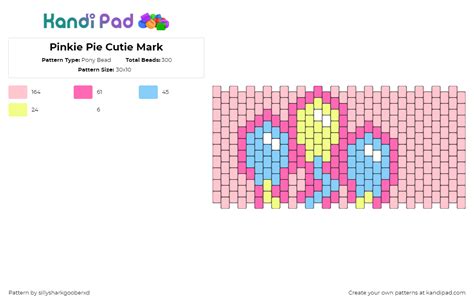 Pinkie Pie Cutie Mark Pony Bead Pattern Kandi Pad Kandi Patterns