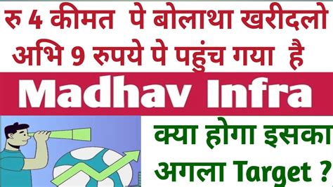 Madhav Infra Share Best Stocks To Buy Now Youtube