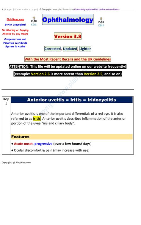 SOLUTION Opthalmology Plab Keys 2022 Studypool