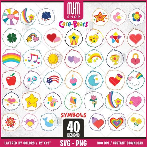 care bears symbols svg  designs easy   cartoon characters