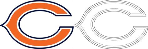 Chicago Bears logo with a sample coloring page - Free coloring pages