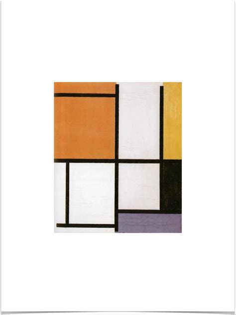 Piet Mondrian Composition Orange Yellow Black Limited Edition Art