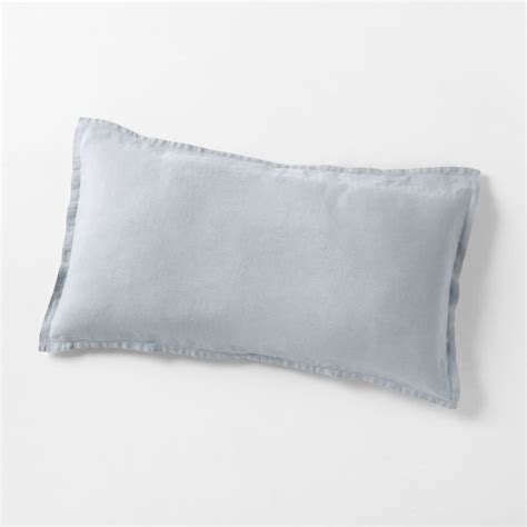 New Natural European Flax Certified Linen Mist Blue King Bed Pillow