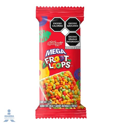 Barra De Cereal Kelloggs Mega Froot Loops 37 G Ibarra Mayoreo