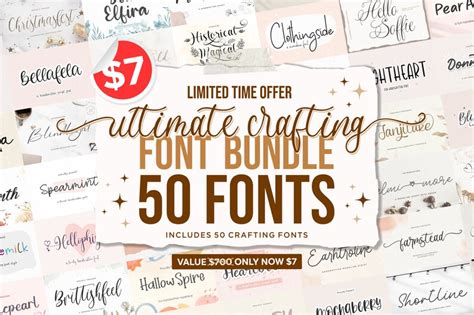 Crafting Handwritten Font Bundle Cricut Fonts Procreate Etsy