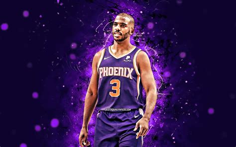 Chris Paul Phoenix Suns Nba Basketball Stars Violet Neon Lights