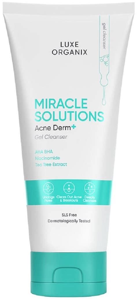 Luxe Organix Miracle Solutions Acne Derm Gel Cleanser Ingredients