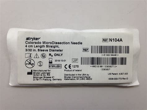 Stryker N104a Colorado Microdissection Needle 4cm X Gb Tech Usa