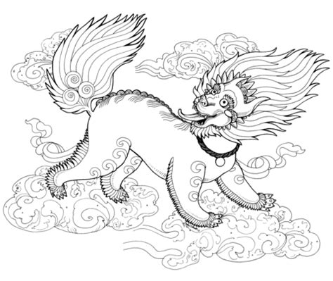 Snow Lion Zentangle coloring page | Free Printable Coloring Pages