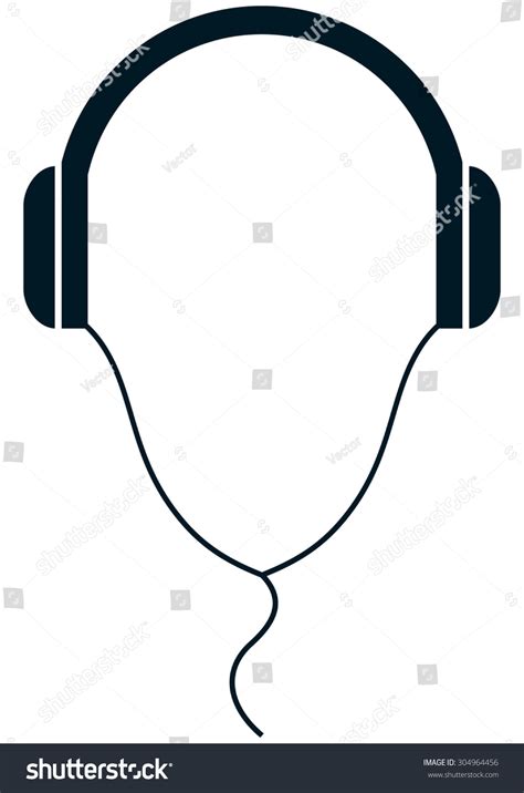 Headphones Wire Simple Vector Illustration Isolated Stock Vector