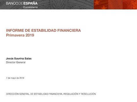 Pdf Presentaci N Del Informe De Estabilidad Financiera El