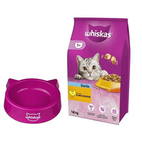 Whiskas Sterile Sucha Karma Dla Kota Z Kurczakiem 14kg Miska Gratis