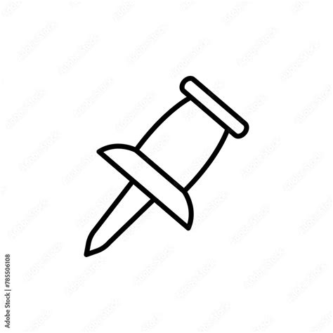 Push Pin Outline Icons Minimalist Vector Illustration Simple