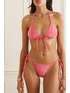 GOOD AMERICAN Sparkle Tiny Ties Metallic Triangle Bikini Top NET A PORTER