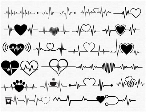 Latidos del corazón Svg Ekg svg Latido del perro svg Clipart Etsy España