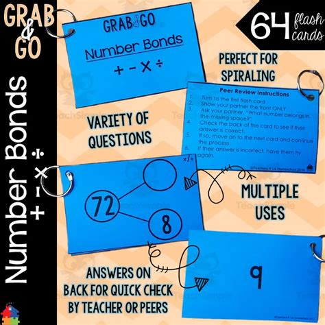 Math Flash Cards Number Bonds By Teach Simple