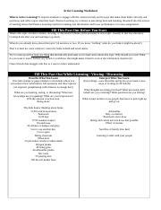 Assignment Active Learning Worksheet For Online Lectures Docx