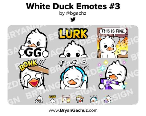 Cute Chibi Kawaii White Duck GG Lurk This Is Fine Bonk Jam Etsy