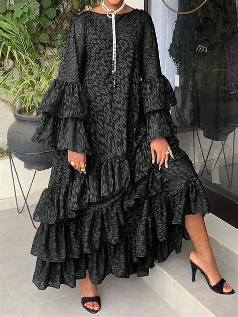 Women's Loose Fit Long Sleeve Party Dress With Multiple Layered Sleeves