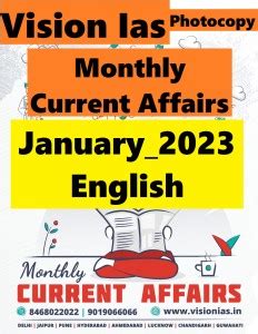 Vision Ias Monthly Current Affair January English Photocopy Buy