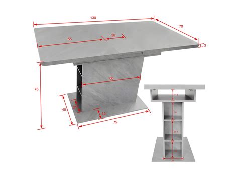 Moderne Uitschuifbare Eettafel Met Opbergruimte Eronder Grijs