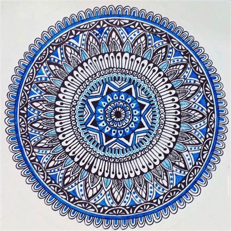 Blue & Black Mandala Art | Mandala art lesson, Mandala design pattern, Mandala art