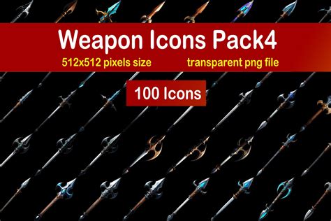 Weapon Icons Pack4 Spear 2d Icons Unity Asset Store