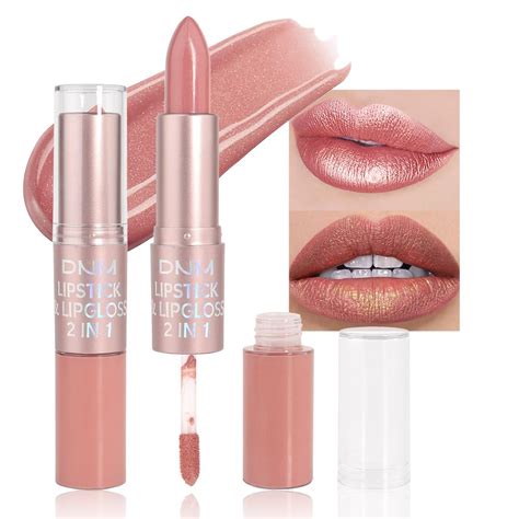 Amazon Evpct In Rose Nude Glitter Metallic Shimmer Diamond Lipstick And Lip Gloss Set