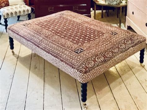 Large Ottoman Covered In Antique Kantha Miranda Willes