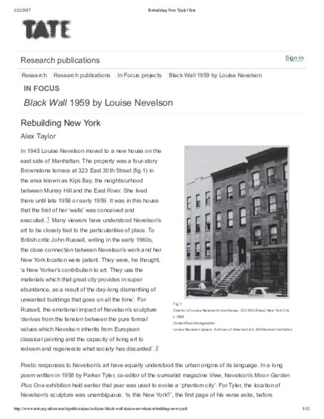 (PDF) Louise Nevelson's Black Wall: Rebuilding New York