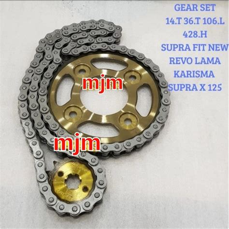 Jual Gir Paket Gear Set Gir Rantai Roda Supra Fit New Revo Lama Karisma