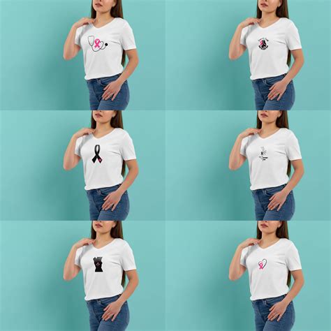 Silhouette Breast Cancer Ribbon Svg T Shirt Designs Bundle Masterbundles