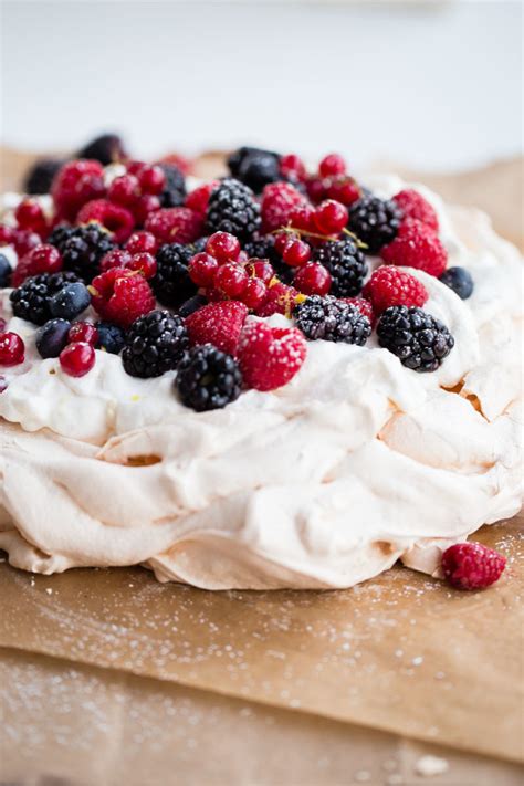 Berry Pavlova With Lemon Whipped Cream A Beautiful Plate