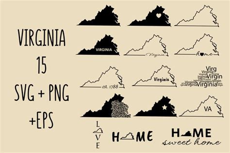 Virginia SVG Virginia State Outline Virginia Map State