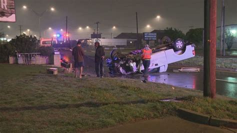 Oklahoma City Police Respond To A Rollover Accident Early Friday Morning