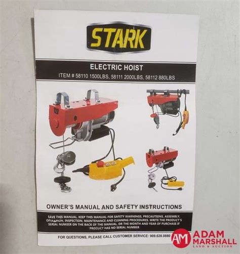 Stark Lb Electric Hoist Adam Marshall Land Auction Llc