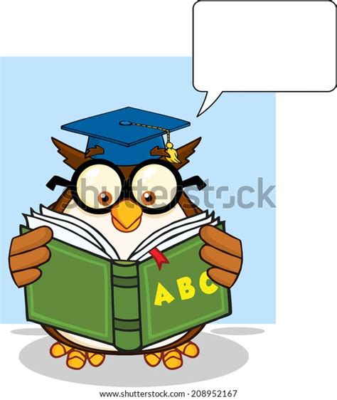 Wise Owl Teacher Cartoon Mascot Character Stock Vector Royalty Free 208952167 Shutterstock