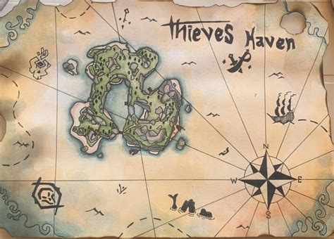 My hand drawn map of Thieves Haven : r/Seaofthieves